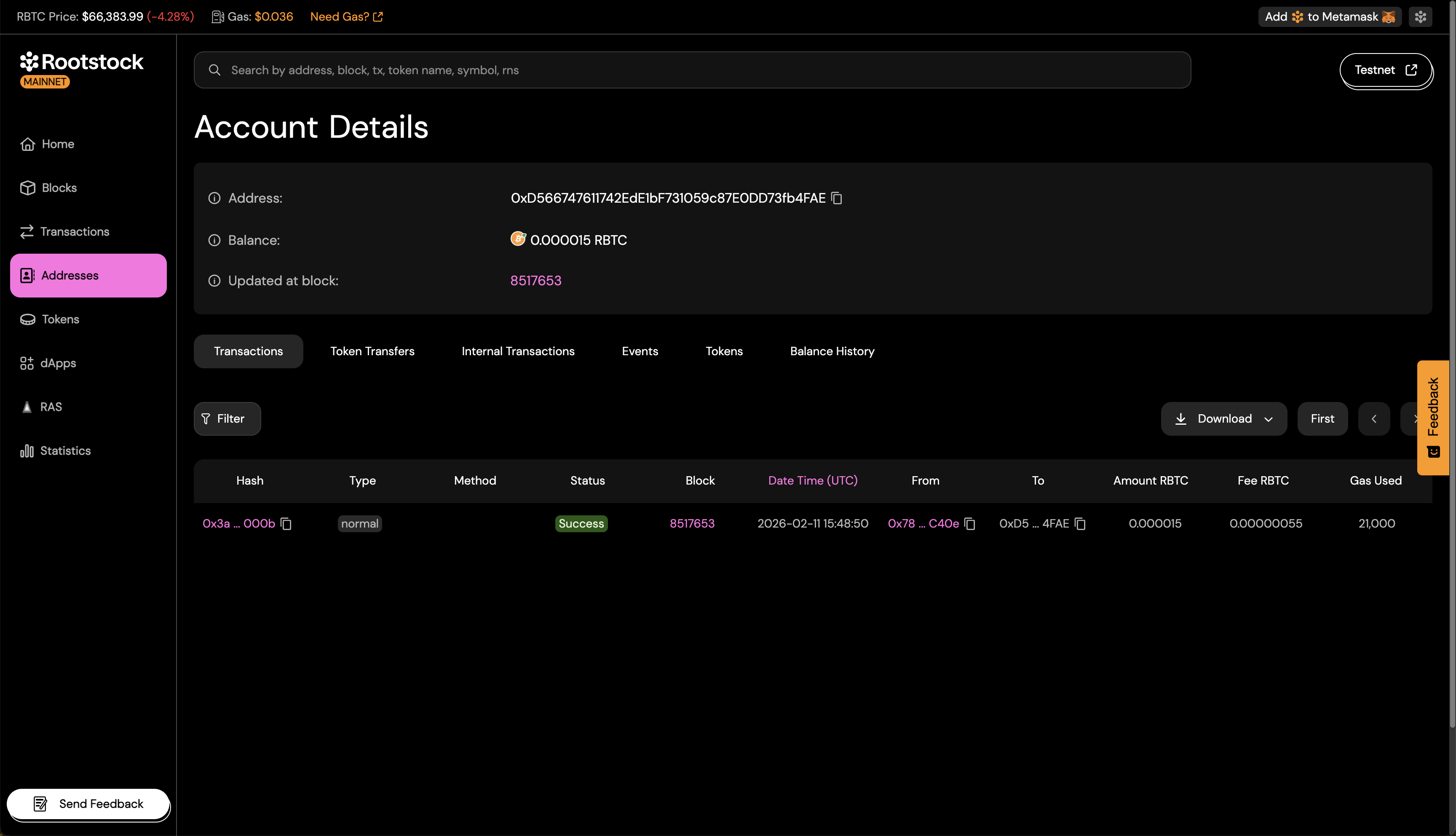 Addresses and address details